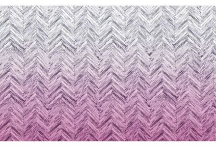 Fotobehang - Herringbone Pink 400x250cm - Vliesbehang Multikleur