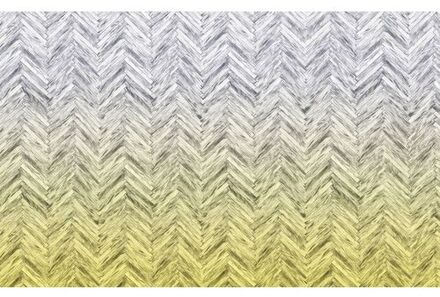 Fotobehang - Herringbone Yellow 400x250cm - Vliesbehang Multikleur