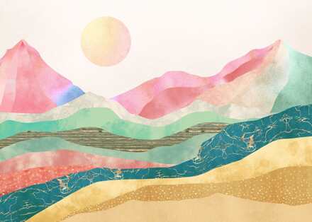 Fotobehang - Holy Mountain 350x250cm - Vliesbehang Multikleur