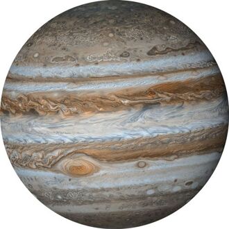 Fotobehang - Jupiter 125x125cm - Rond - Vliesbehang - Zelfklevend Multikleur