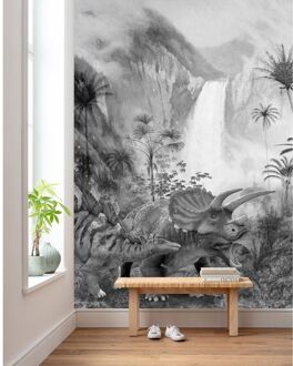 Fotobehang - Jurassic Waterfall 200x280cm - Vliesbehang Multikleur