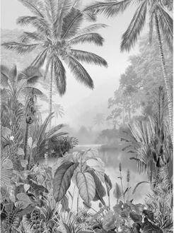 Fotobehang Lac Tropical Black & White 200x270 cm Multikleur