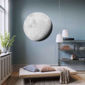 Fotobehang - Luna 125x125cm - Rond - Vliesbehang - Zelfklevend Multikleur