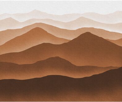 Fotobehang - Macchiato Mountains 300x250cm - Vliesbehang Multikleur