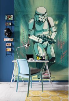 Fotobehang - Mandalorian Stormtrooper Print 200x280cm - Vliesbehang Multikleur