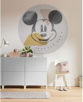 Fotobehang - Mickey Abstract 125x125cm - Rond - Vliesbehang - Zelfklevend Multikleur