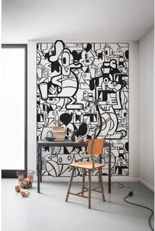 Fotobehang - Mickey Constructive 200x280cm - Vliesbehang Multikleur