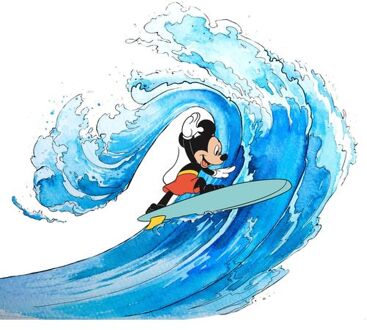 Fotobehang - Mickey Surfing 300x280cm - Vliesbehang Multikleur