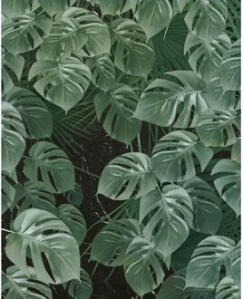 Fotobehang - Monstera on Marble 200x250cm - Vliesbehang Multikleur