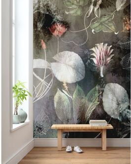 Fotobehang - Night Flowers 200x280cm - Vliesbehang Multikleur