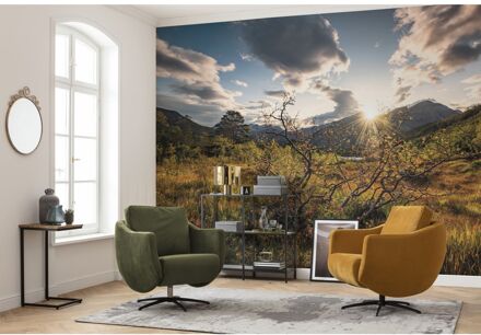 Fotobehang - Norwegische Herbstwelten 450x280cm - Vliesbehang Multikleur