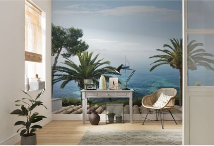 Fotobehang - Paradise View 450x280cm - Vliesbehang Multikleur