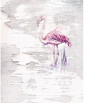Fotobehang - Pink Flamingo 200x250cm - Vliesbehang Multikleur