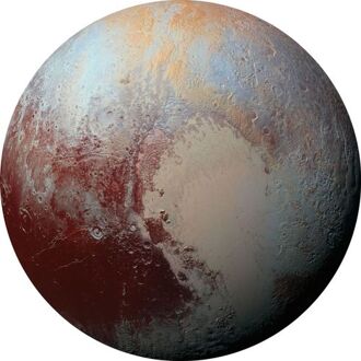 Fotobehang - Pluto 125x125cm - Rond - Vliesbehang - Zelfklevend Multikleur