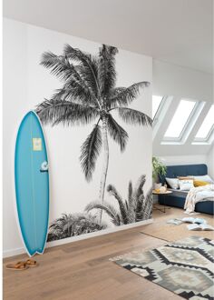 Fotobehang - Retro Palm 200x280cm - Vliesbehang Multikleur