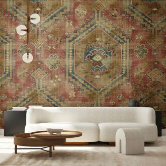 Fotobehang Smart Art Gallery 46901 - Donkerrood - Oudrood - Goudgeel - Zwartachtig - 2,70 M X 53 Cm