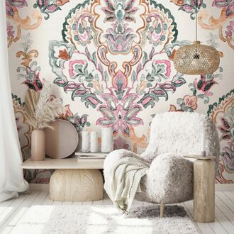 Fotobehang Smart Art Gallery 46903 - Roze - Vergrijsd Groen - Terra Oranje - 2,70m X 53cm