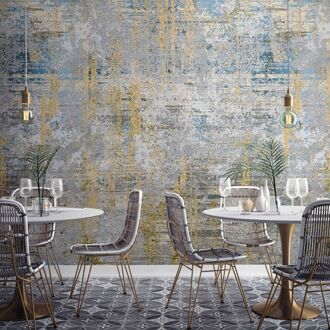 Fotobehang Smart Art Gallery 46961 - Geel - Blauw - Lichtblauw - Grijs - Taupe - 10,05m X 53cm