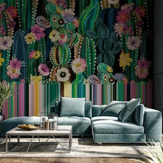 Fotobehang Smart Art Gallery 46963 - Groen - Roze - Geel - Blauw - 2,70m X 265cm