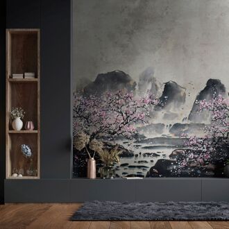 Fotobehang Smart Art Gallery 46983 - Grijs - Antraciet - Roze - 2,70m X 212cm