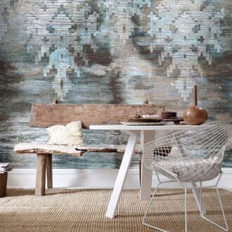 Fotobehang Smart Art Gallery 46993 - Blauw - Taupe - Vergrijsd Bruin - Grijs - 2,70m X 424cm