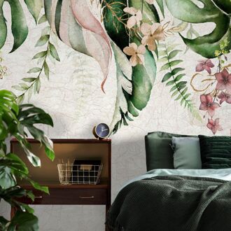 Fotobehang Smart Art Gallery 47319 - Groen - Lichtgroen-beige - Roze - 3,40 M X 265 Cm