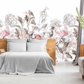 Fotobehang Smart Art Gallery 47323 - Wit - Roze - Grijs - Taupe - Oranje - 3,40m X 318cm