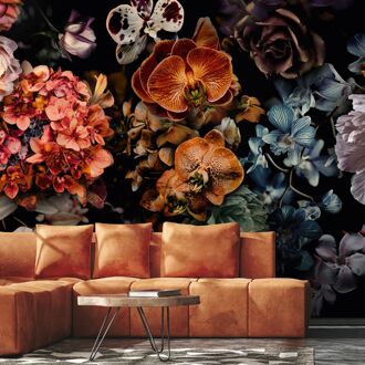 Fotobehang Smart Art Gallery 47327 - Oranje - Rood - Bruin - Paars - Lila - Zwart - 3,40m X 265cm