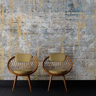 Fotobehang Smart Art Gallery 47361 - Geel - Blauw - Lichtblauw - Grijs - Taupe - 3,40 M X 265 Cm