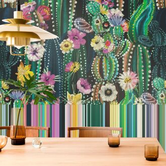 Fotobehang Smart Art Gallery 47363 - Groen - Roze - Geel - Blauw - 3,40m X 318cm