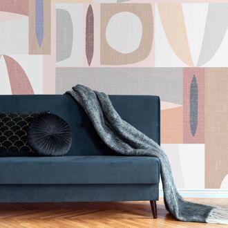 Fotobehang Smart Art Gallery 47372 - Vergrijsd Roze - Zalm - Vergrijsd Oranje - Taupe - 3,40m X 265cm