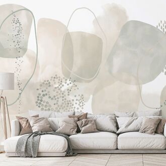 Fotobehang Smart Art Gallery 47379 - Vergrijsd Groen - Beige - Grijs-beige - Mint - 3,40m X 265cm