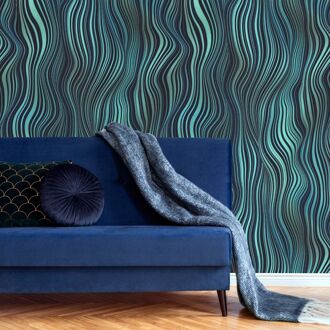 Fotobehang Smart Art Gallery 47385 - Blauw - Donkerblauw - Groen - Turquoise - Petrol - Mint - 3,40m X 265cm