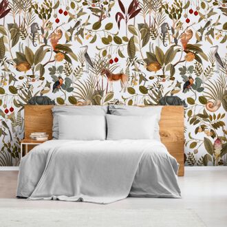 Fotobehang Smart Art Gallery 47387 - Wit - Vintage Groen - Olijf - Bruin - Beige - Rood - Geel - 3,40m X 265cm