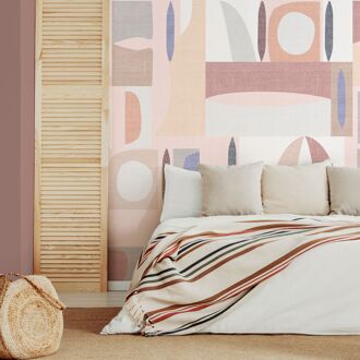 Fotobehang Smart Art Gallery 47394 - Vergrijsd Roze - Zalm - Vergrijsd Oranje - Taupe - 2,70m X 424cm