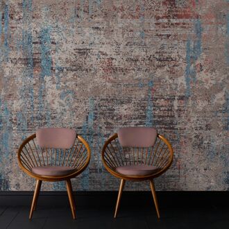 Fotobehang Smart Art Gallery - Staalblauw - Grijsblauw - Steenrood - Lichtblauw - 3,40m X 265cm