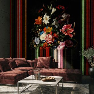 Fotobehang Smart Art Gallery - Zwart - Rood - Oranje - Blauw - Roze - Geel - Groen - 2,70m X 265cm