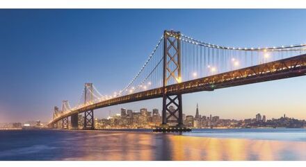 Fotobehang - Spectacular San Francisco 200x100cm - Vliesbehang Multikleur