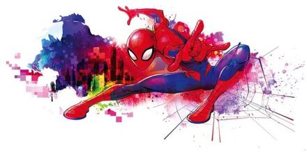 Fotobehang - Spider-Man Graffiti Art 300x150cm - Vliesbehang Multikleur