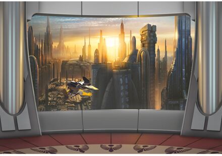 Fotobehang - Star Wars Coruscant View 368x254cm - Papierbehang Multikleur