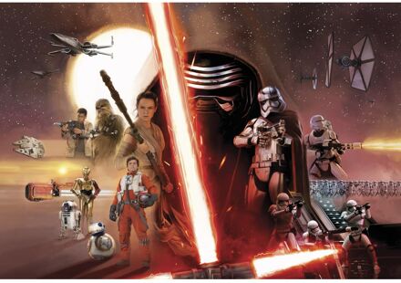 Fotobehang - Star Wars EP7 Collage 368x254cm - Papierbehang Multikleur