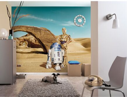 Fotobehang - Star Wars Lost Droids 368x254cm - Papierbehang Multikleur