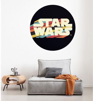 Fotobehang - Star Wars Typeface 125x125cm - Rond - Vliesbehang - Zelfklevend Multikleur