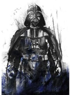 Fotobehang - Star Wars Watercolor Vader 200x280cm - Vliesbehang Multikleur