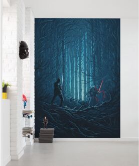 Fotobehang - Star Wars Wood Fight 200x280cm - Vliesbehang Multikleur