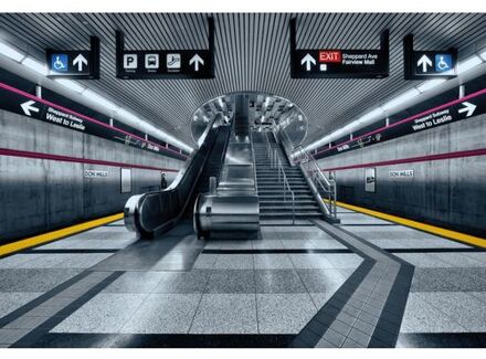 Fotobehang - Subway 368x254cm - Papierbehang Multikleur