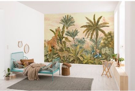 Fotobehang - Tropical Vintage Garden 400x280cm - Vliesbehang Multikleur