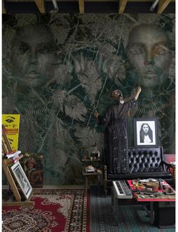 Fotobehang Vanilla Lime 14348 - Antraciet - Groen - 2,70m X 300cm