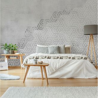 Fotobehang Vanilla Lime Hexagon - Grijs - 2,70m X 450cm