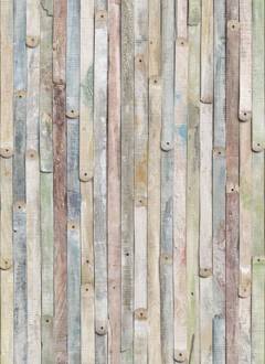 Fotobehang - Vintage Wood 184x254cm - Papierbehang Multikleur